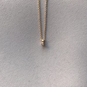 SOLAR Lunar Eclipse 14K Gold Necklace w. Diamond