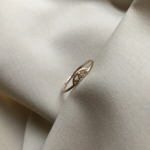 RAINBOW - Blue/Green Palette - 14K Gold ring w. Diamonds
