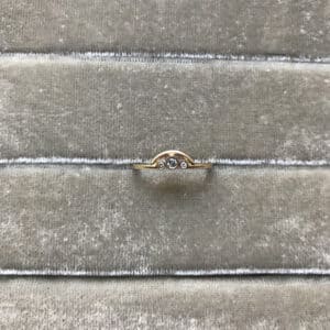 RAINBOW - Green/Grey Palette - 14K Gold ring w. Diamonds