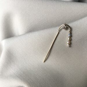 RAINBOW Wind Chime 14K Gold Earring w. Diamonds