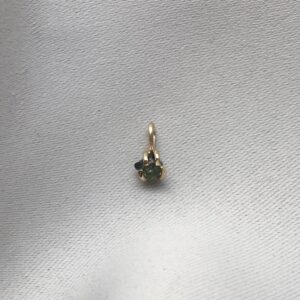 GLOW 14K Gold Pendant w. Green Rough Sapphire