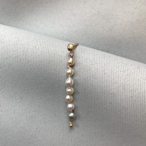 Mountain Sphere Plumage 14K Gold Earring w. Akoya Pearls