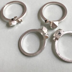 PIXEL Diamond Cut Silver Ring