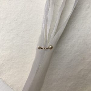 SHOOTING STAR 14K Gold stud w. Diamond & Akoya pearl