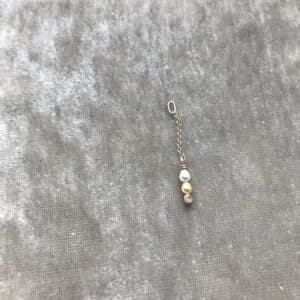 BELL - Solar Lunar Eclipse - 14K Gold Charm w. Diamond & Akoya Pearls