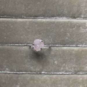 GLOW Silver Ring w. Rough Rose Quartz