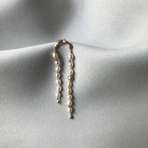 NATURE Rainbow Plumage 14K Gold Earring w. Akoya Pearls